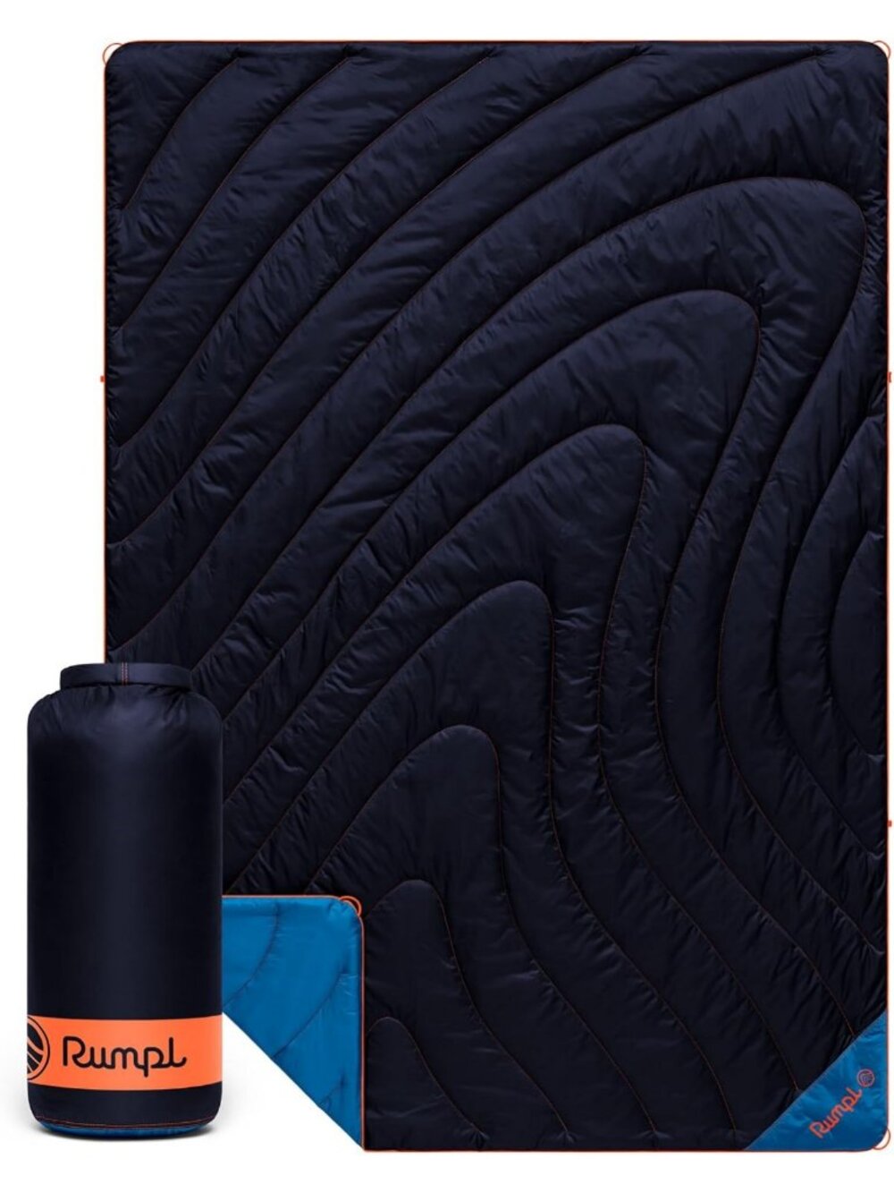 Cozy Midnight Blue Puffy Blanket for One - Lightweight, Warm & Travel-Friendly